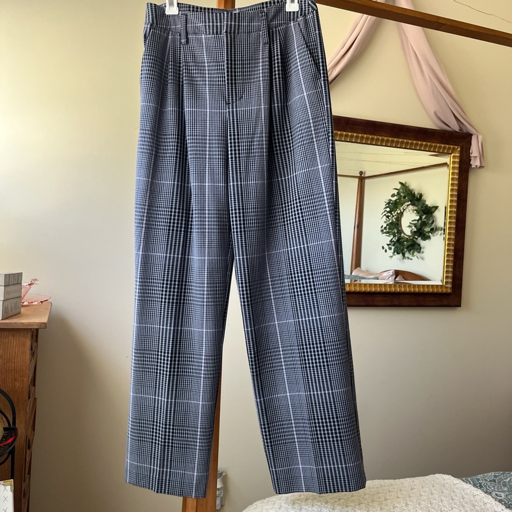 Target A New Day High Waisted Grey and Black Plaid Trousers